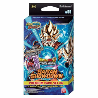 Juego de cartas Dragon Ball Super: paquete premium Saiyan Showdown Set 06